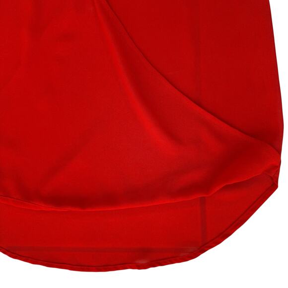 Red Crossover Front Camisole Size Small Sleeveless Sheer Blouse Fairy Romantic - Picture 8 of 11